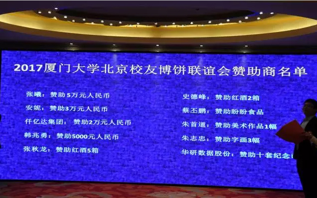 “博餅”是閩南地區(qū)有的傳統(tǒng)形式歡慶，此次活動以這種形式向母校致以美優(yōu)的祝福，也寄托著各地廈人永久母校情和青春回憶的活動。